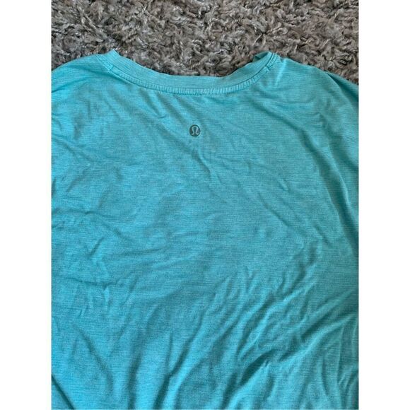 Lululemon Metal Vent Tech blue SEAMLESS LONG SLEEVE SHIRT sz L STAINS - Picture 2 of 6